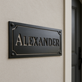 Single Sheet Black Metal Name Plate
