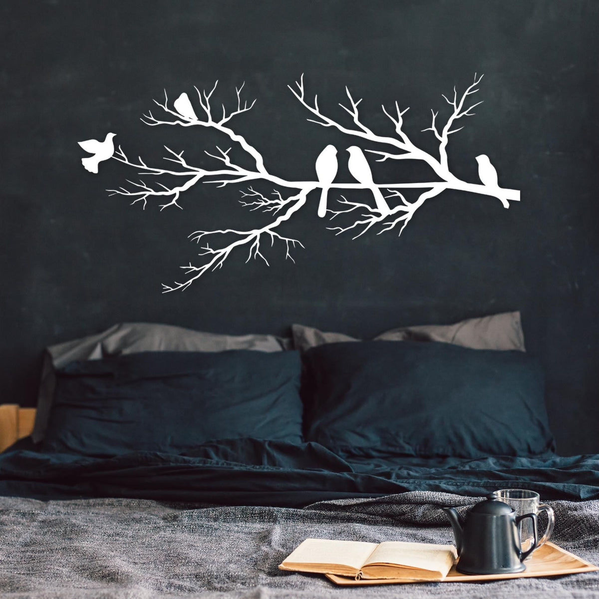 Birds on Branch Metal Wall Art