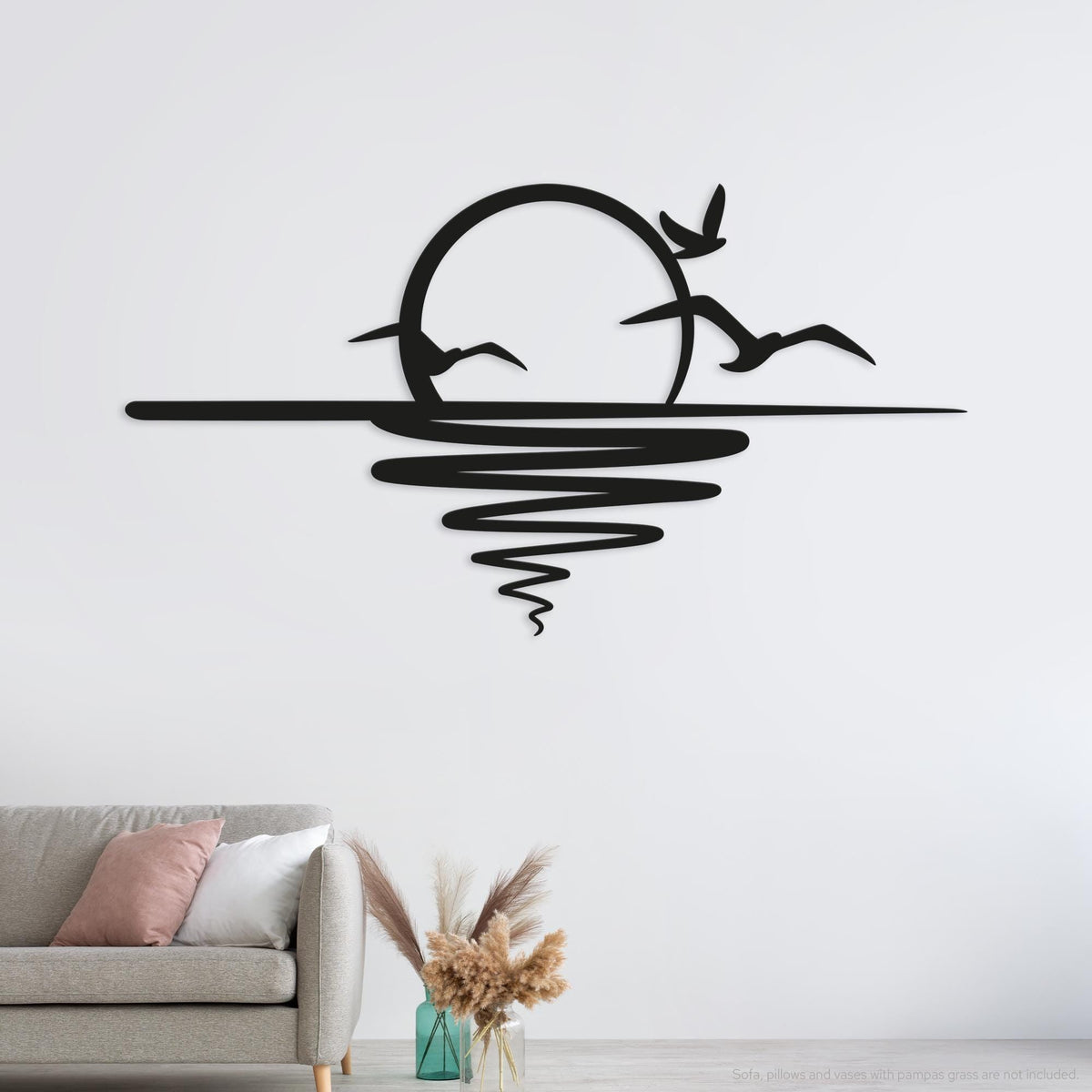 Sunset with Birds – metal Wall Art